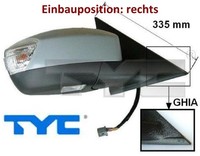 TYC 310-0119 AußEnspiegel Rechts Spiegel AußEn FüR Ford