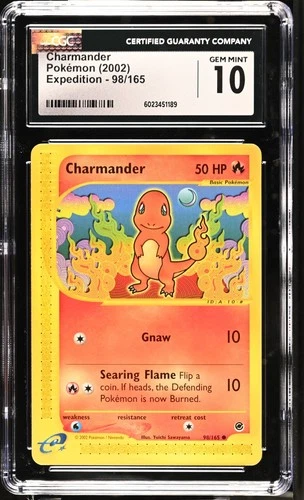 CGC 10 Charmander 98/165 Expedition Pokemon 2002