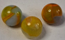 Vintage Peltier Rainbo Lot of 3 Marbles 5/8" All Mint Condition  326035