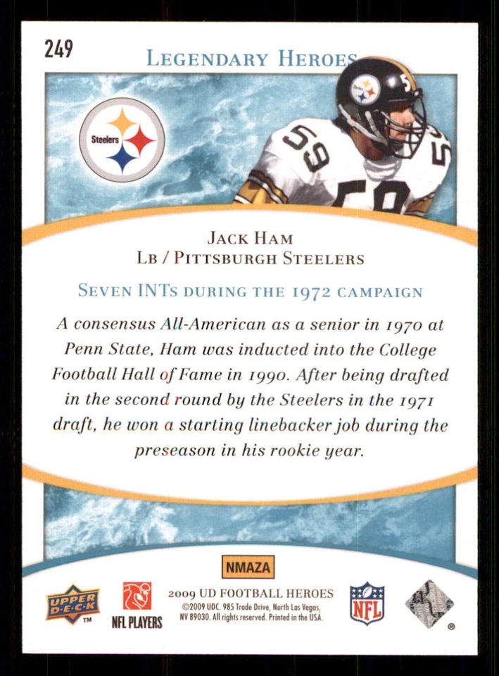 2009 Upper Deck Heroes Blue #249 Jack Ham /99 - Image 2 of 2