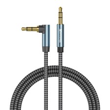 AUX Cord 6ft 3.5mm Stereo Audio Cable Right Angle Nylon Braided Male to Male