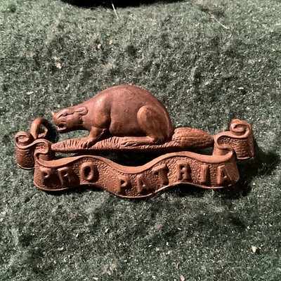Kanadisches Reittier. Alison University C.o.t.c Cap/Collar Badge. Bronze. Offiziere Ab9