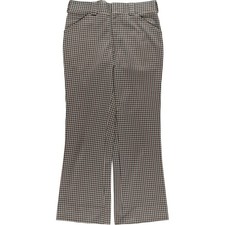 Vintage 60'S-70'S Check Pattern Gingham Check Flare Pants Men's Size W31