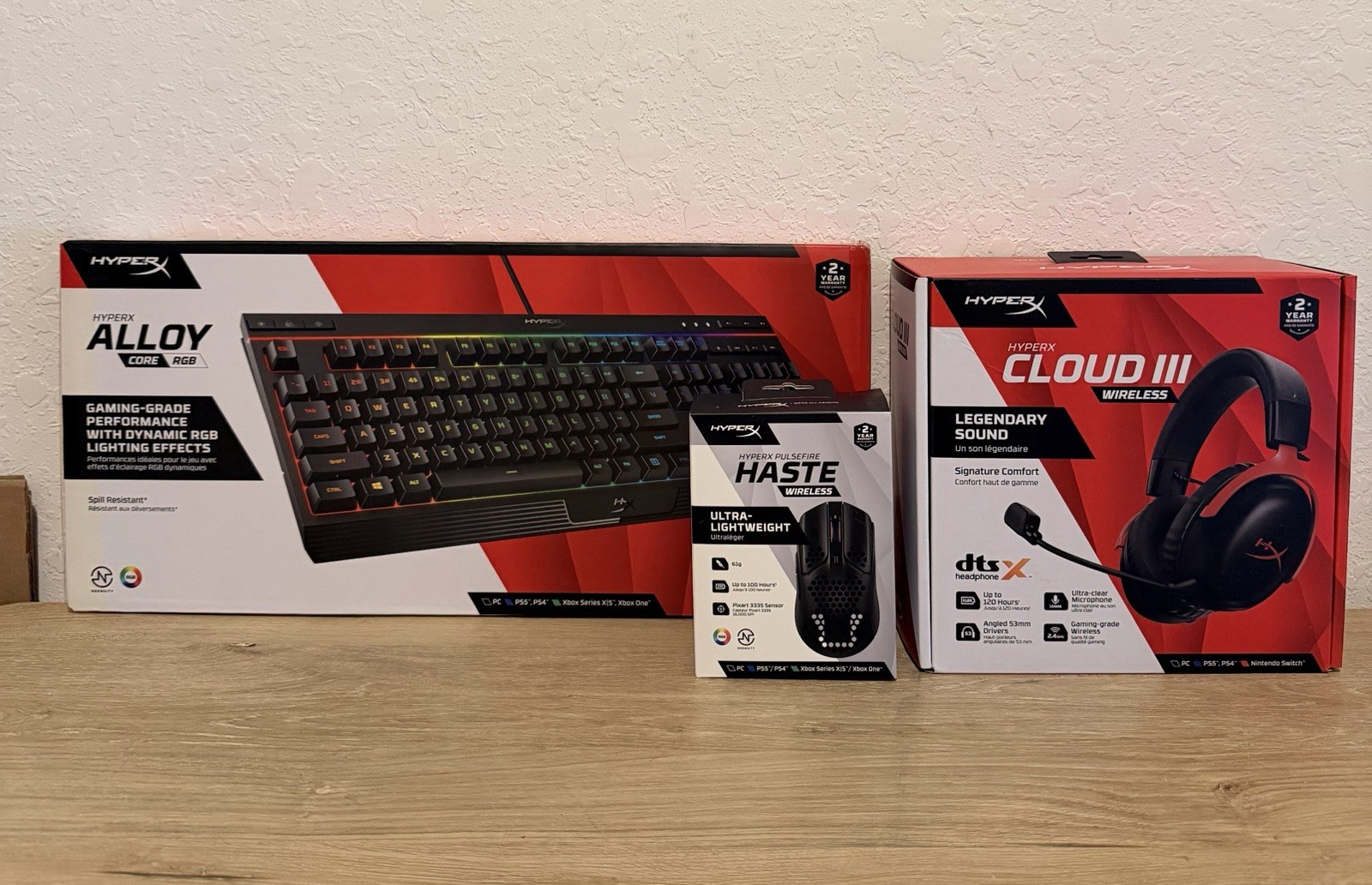 HP Hyper X Gaming Bundle Cloud 3 Mic, Haste Wireless Mouse, Alloy Core ...