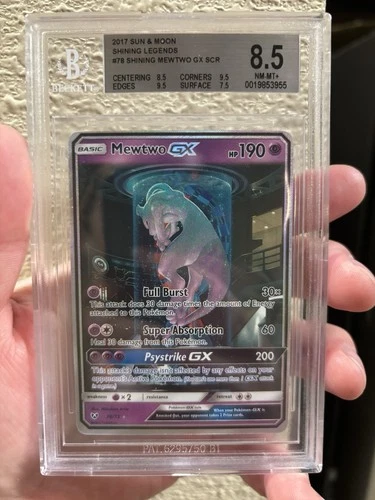 Pokémon TCG Shining Legends Mewtwo GX Secret Rare Card 78/73 BGS 8.5