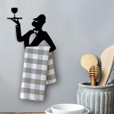 Pierre Towel Hook - French Wine Waiter Design - Black Metal
