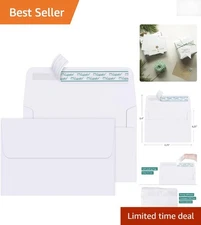 Self-Sealing White Envelopes 4.25x6.25 - 250 Count for Invitations and Photos