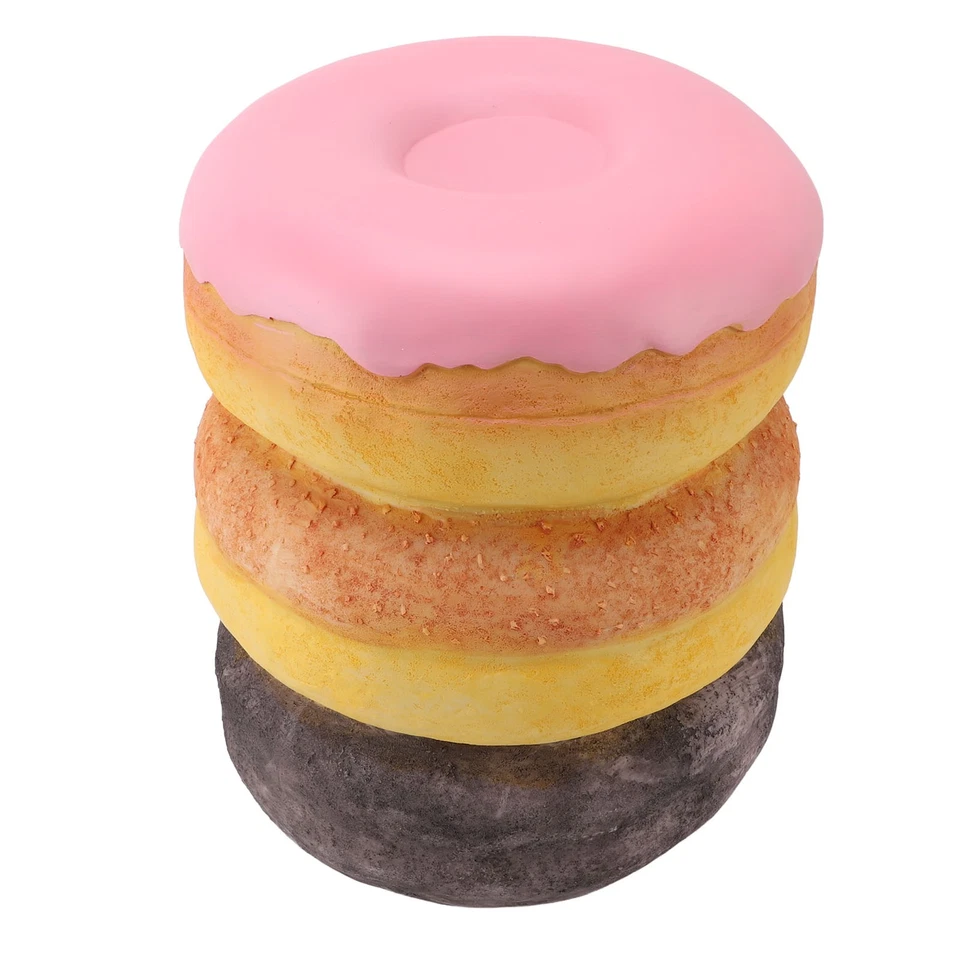 Shoe Changing Stool Decorative Donut Shape Retro Resin Simulated Food Stool For⊹ - Image 4 of 4
