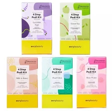 AvryBeauty 4-Step Pedi Pedicure, Foot Care Hydrating Soak Scrub Cream 5 Scents