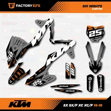 Gray Orange Racing Graphics Kit fits KTM 16-18 SX SXF XC XCF 125 150 200 250 450