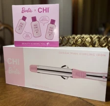 LIMITED EDITION! CHI Barbie Curling Iron 1 1/4'' With Silk Infusion Trio