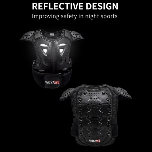 WOSAWE Kids Body Chest Jacket Armor Hip Padded Protector Shorts Knee Elbow Pads - Picture 17 of 30