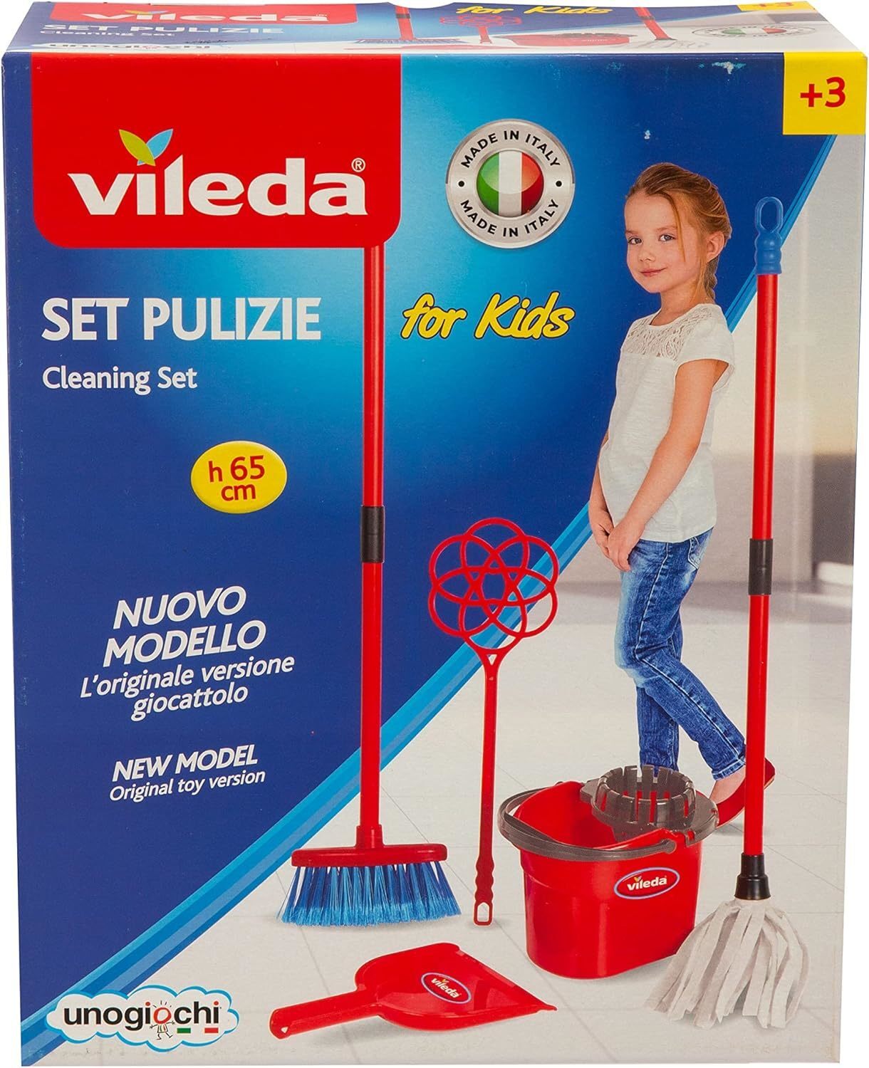 Set Pulizia Vileda con Scopa, Paletta, Battipanni e Secchio - Unogiochi - 1100 -