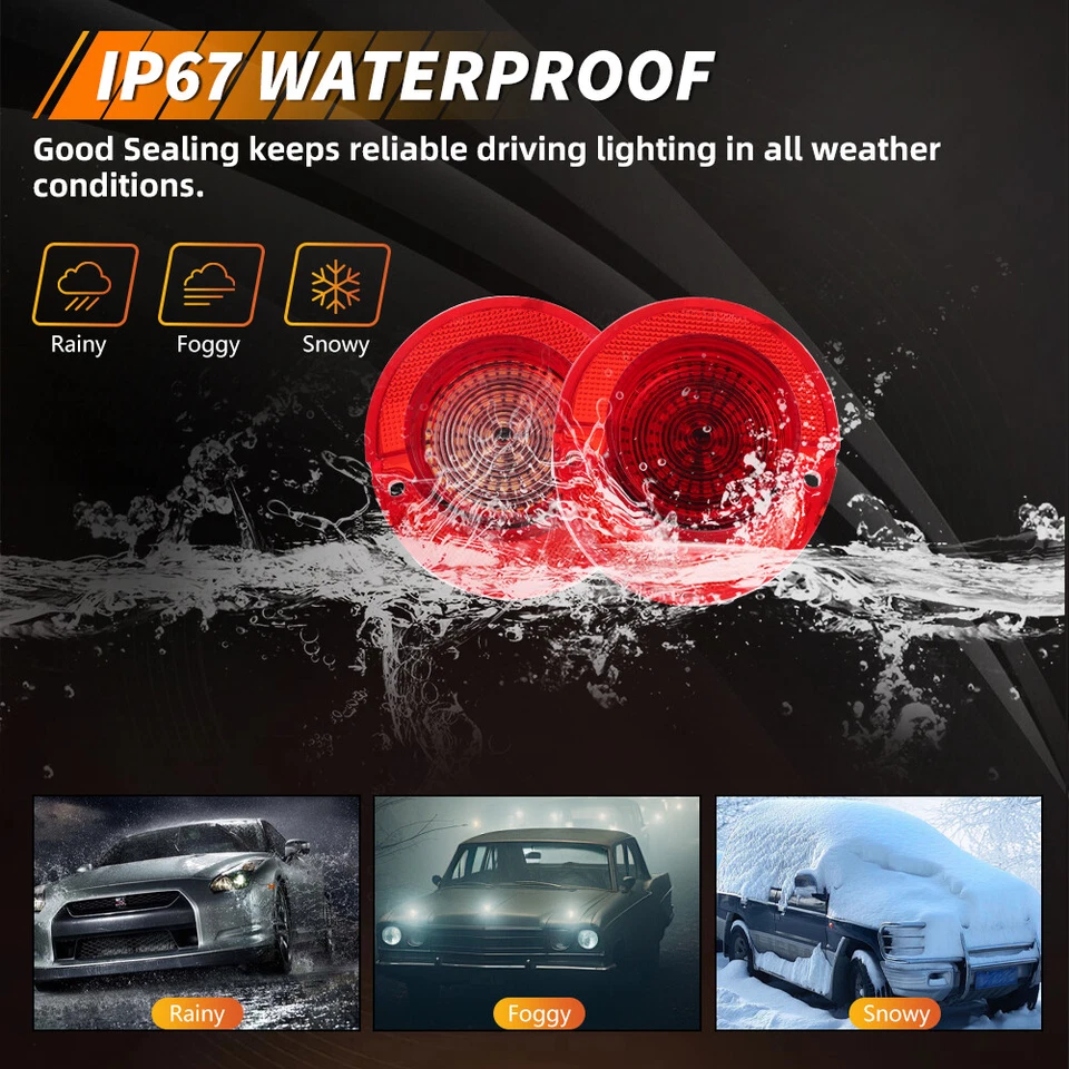 6X Red LED Rear Tail Light Lenses & White LED Backup Lamps For 1964 Chevy Impala - Image 4 of 4