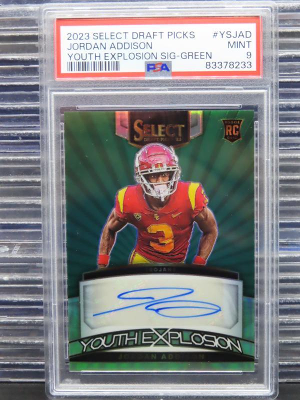 Jordan Addison Panini Select Draft Picks Youth Explosion Signatures #YSJAD Green