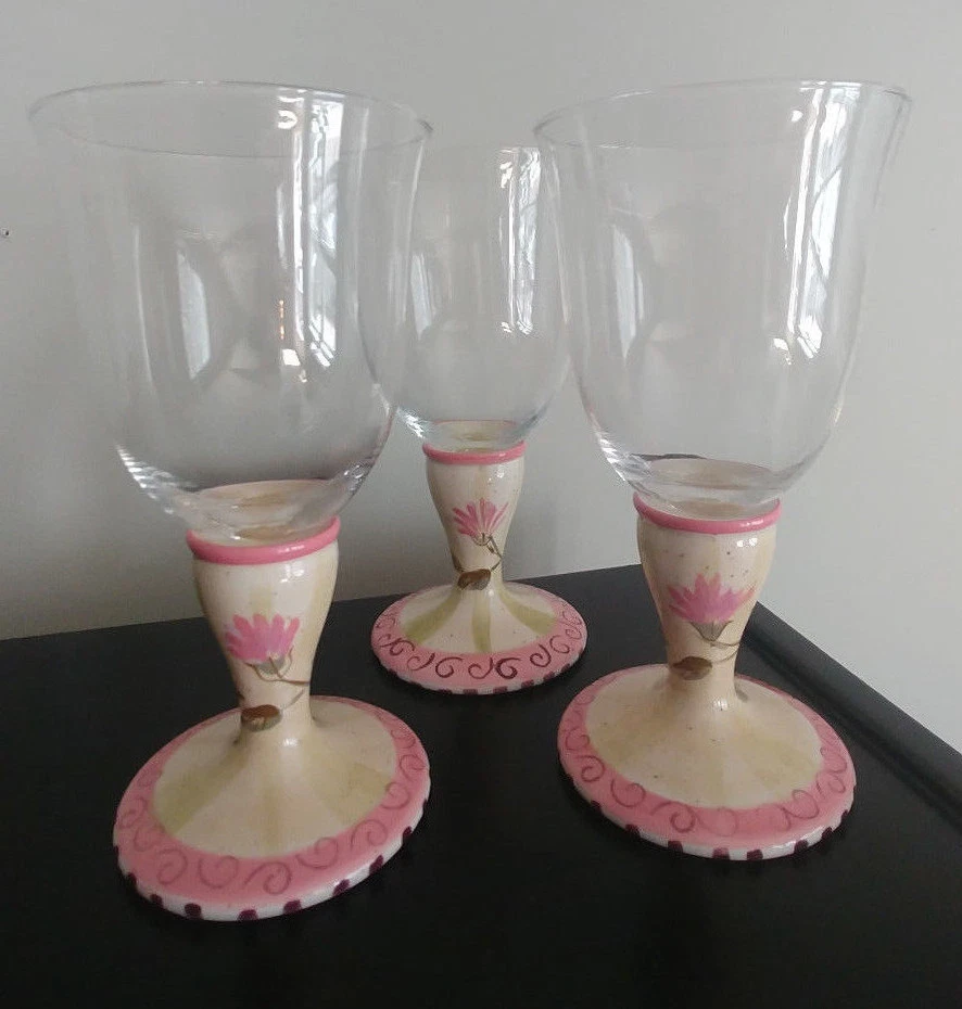 Ibiza 222 пятый кубки стекла фарфора ар-деко розовый цветочный потертый шик - Изображение 2 из 4