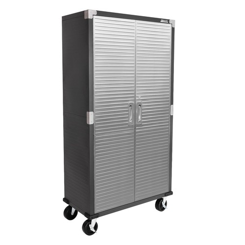Seville Classics UltraHD 2-Door Rolling Storage Cabinet, 36" W x 18" D x 72" H - Picture 3 of 38