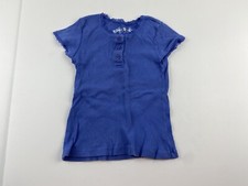 Place Cap Sleeve Crew Neck T Shirt Blue Purple Girls Size 5 6 Lace Trim