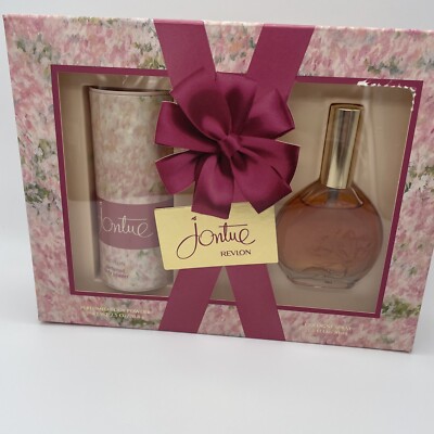 REVLON Jontue White Flower Cologne Spray 1oz & Perfumed Body Powder 2.5oz New