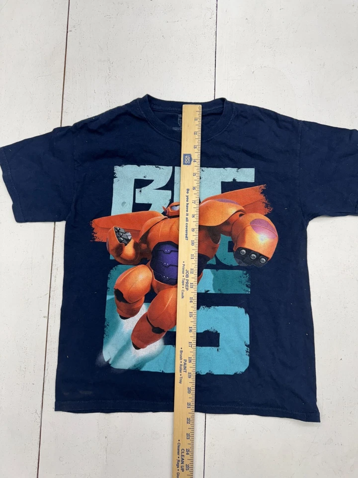 Camisa Disney Big Hero 6 Azul Marino Gráfico Manga Corta Niños Talla Mediana Foto 4 de 4