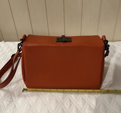 Brand New Viola Castellani Genuine Leather Papaya Orange Backpack Crossbody Viola Castellani | Bags | Brand New Viola Castellani Genuine  main image 4