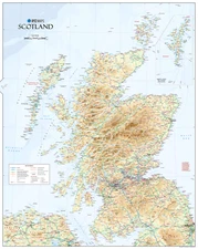 Physical Map of Scotland - Scottish Physical Wall Map, Poster of Scotland