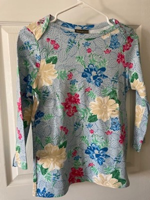 NWT Style & Co Multi Color Floral Long Sleeve Size Petite Medium
