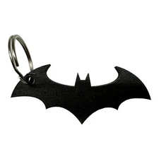 Batman Wooden Key Ring-SUperhero-Black-Key Chain-Car-2 3/4 x 2 Inches-1/4 Thick
