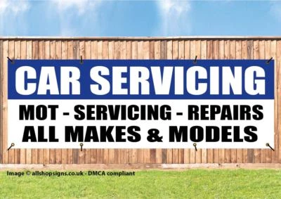 THESIGNSTORE CAR SERVICING MOT & REPAIRS BANNER GARAGE SIGN waterproof PVC with Eyelets NM102