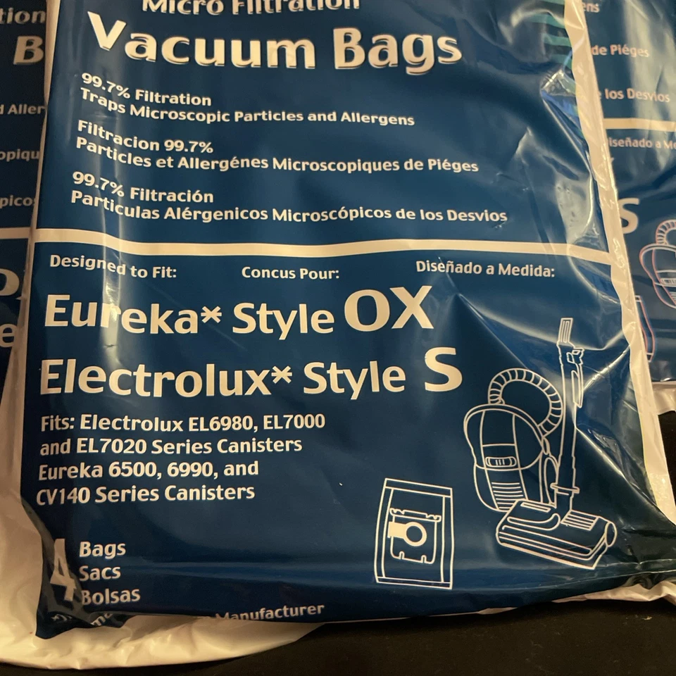 Electrolux Style S Eureka OX Harmony Canister Envirocare 12 Vacuum Bags # 135-9  - Image 3 of 4