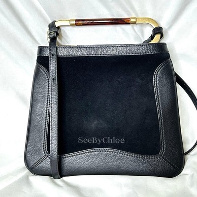 SEE BY CHLOE ELLA Umhängetasche schwarz Leder & Wildleder gebraucht