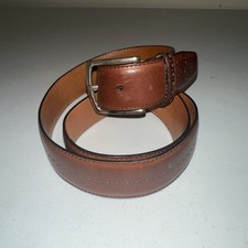 Allen Edmonds Mens Brown Leather Belt Size 36 Hand Made in USA