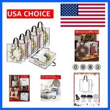 6 Pack Decorative Wreath Storage Container, 26" Clear Wreath Storage Bags for...