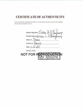 Certified Copy of Amy Fisher Commissary Documents/Signature Signed Handwriting