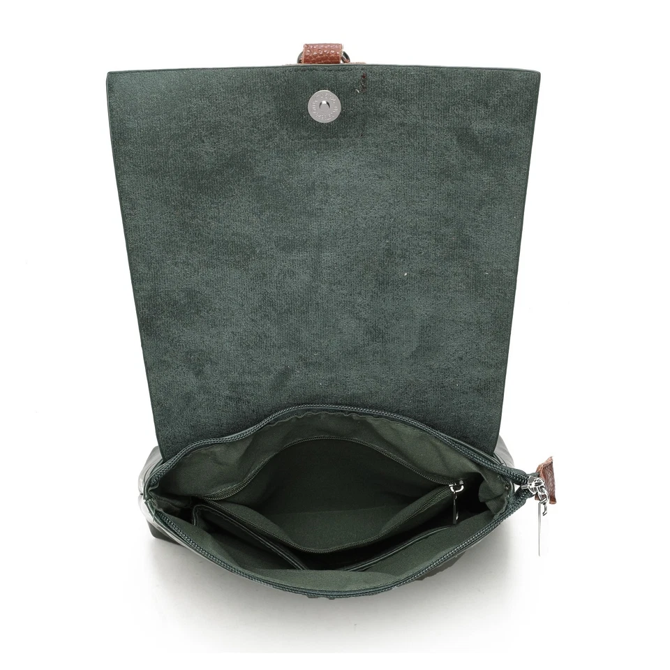 Women Vegan Faux Leather trim Medium Backpack School College Travel Shoulder Bag - Image 3 of 4