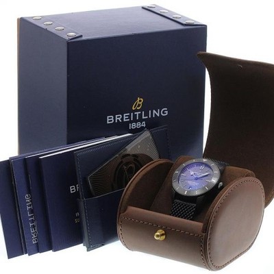 BREITLING SUPER OCEAN HERITAGE II MB2030 44mm SS Black Dial Rubber Strap #C075