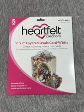 Heartfelt Creations 5x7 Layered Ovals Card White 5pc HCLC1-455-2 Cardmaking