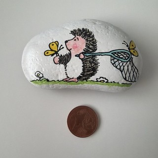 Handbemalter Naturstein Geschenk Deko Haus Garten Balkon Schmetterling