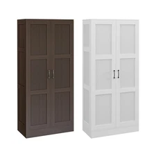 HOMCOM Storage Cabinet w/ Storage Shelves, Pantry Cupboard Cabinet