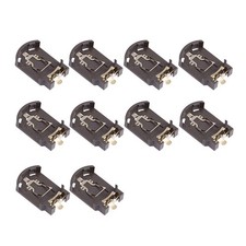 10pcs Horizontal Coin Button Battery Holder Container Brown