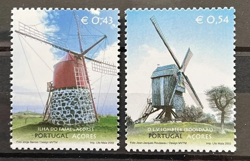Portugal Azores Stamps - Windmills_2002 - MNH.