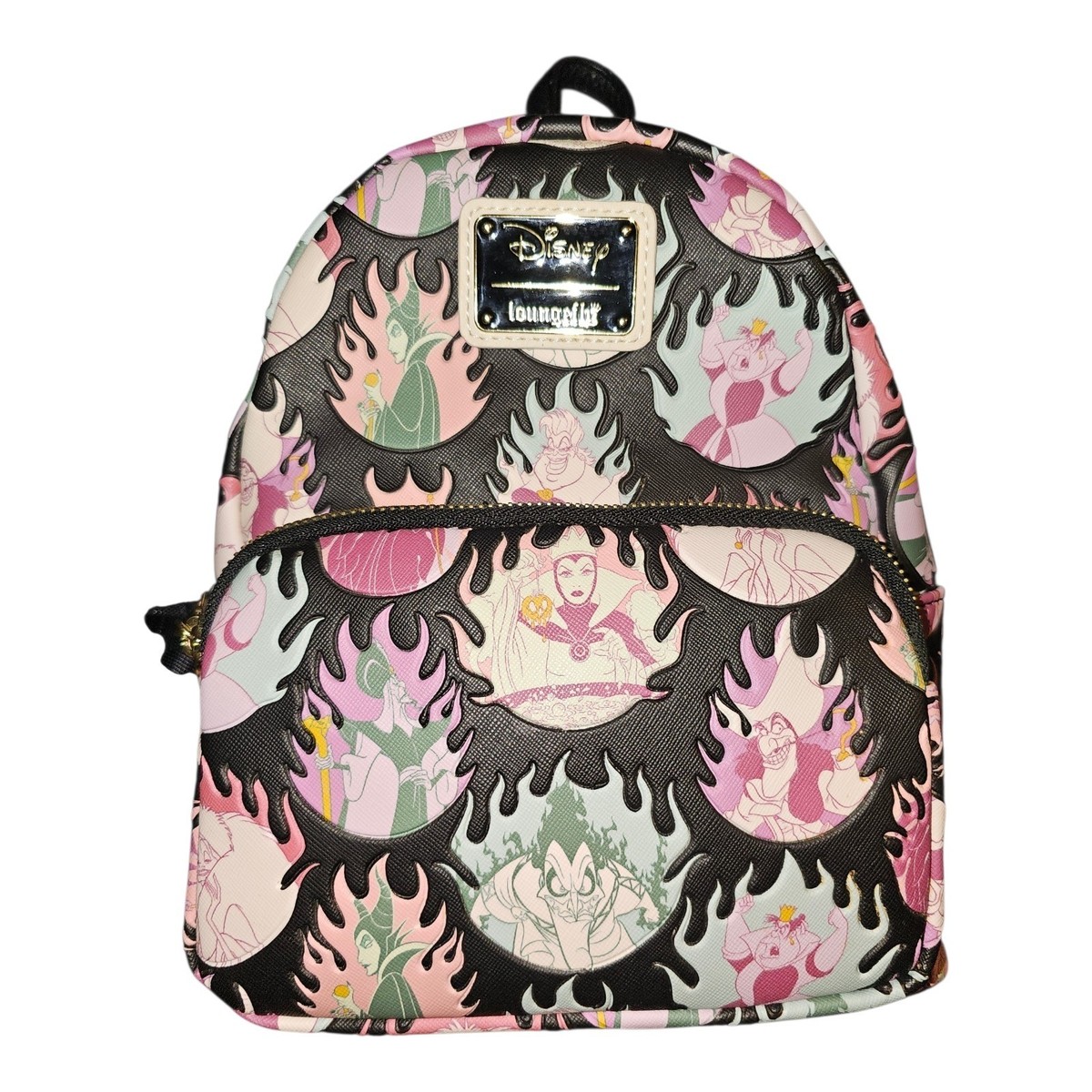 Loungefly Disney Villains Pastel Flames Mini Backpack EUC | eBay display picture 3