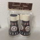 Vintage Salt & Pepper MOD 1970’s Milk Glass Shakers Hawaiian Tapa Retro 70’s
