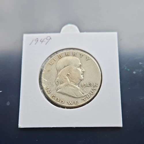 1949 Franklin Half Dollar Circulated Silver 50c Coin Collectible