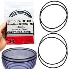 O-Rings for Simpure DB10C PurePlus PP-WFM10B Filter Housing (2 Sets, 4 O-Rings)