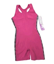 VTG Gilda Marx 80s Pink Racerback Cotton Unitard Biketard Dance Size XS (Y/J)