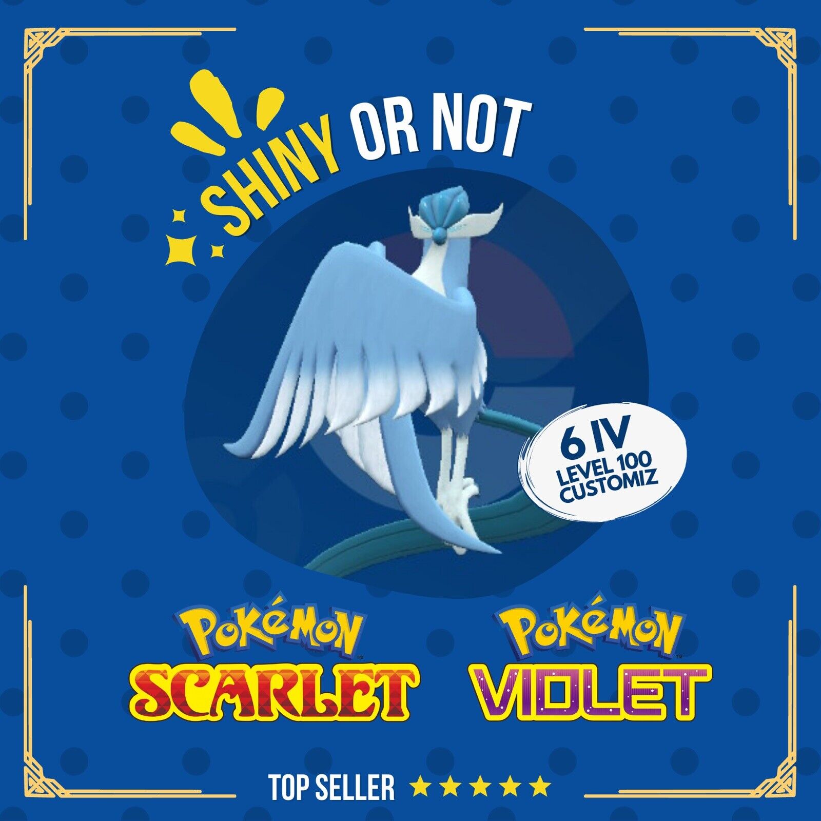 🍊Shiny/Non-shiny Galarian Articuno 6IV🍇Pokémon Scarlet/Violet (💯Legal)