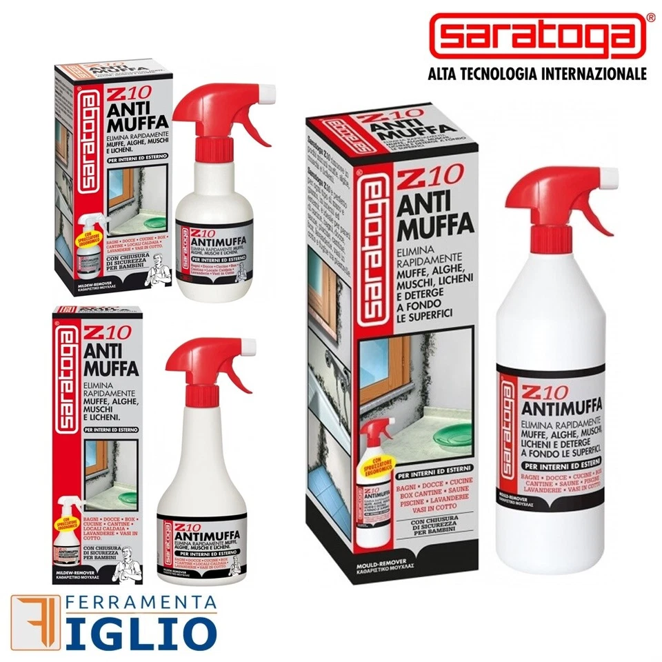 Antimuffa Spray SARATOGA Z10 Elimina Muffa Alghe Spray Antimuffa 250 500 1000 ML