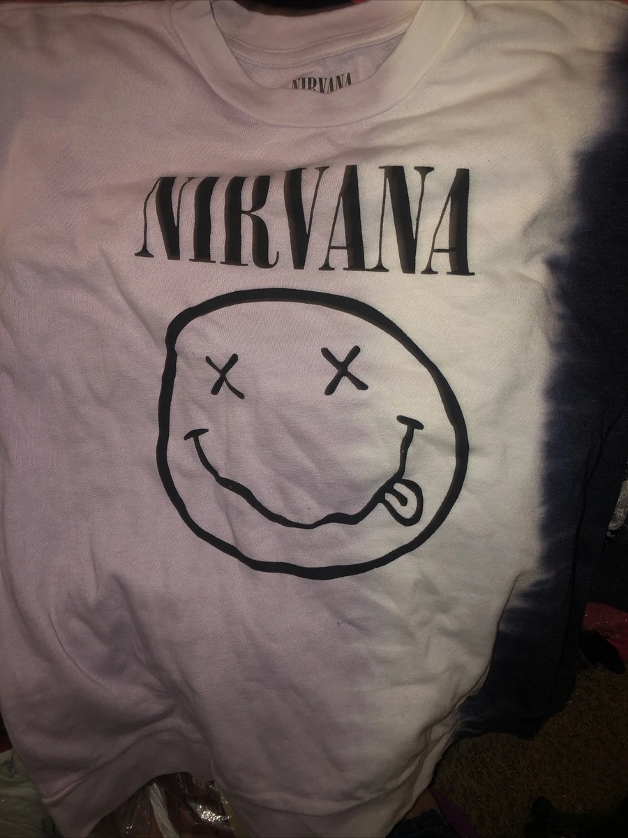 Nirvana L NWOT Tie Dye Smiley Face Graphic Print Pullover Sweatshirt