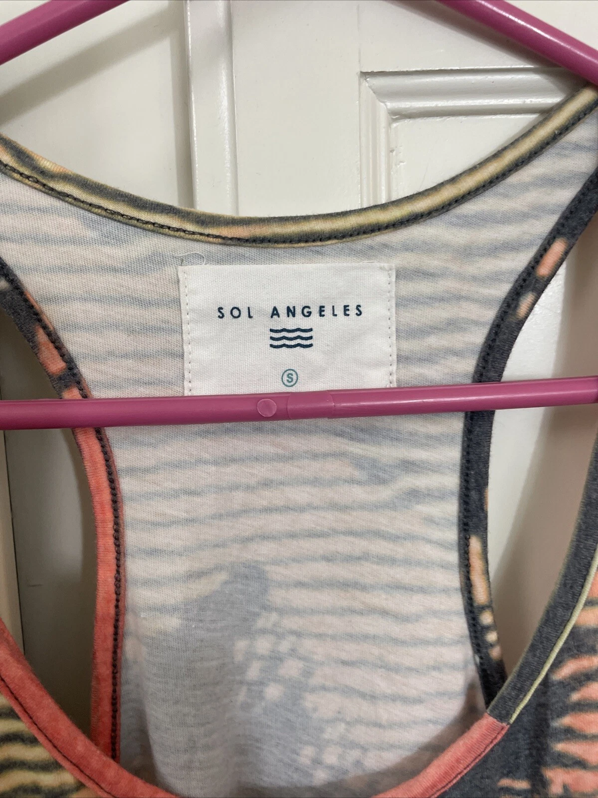 PALM ANGELS Anthropologie Sol Angeles Tank T Shirt Vestito Tg S Palma Multicolore Elasticizzato S